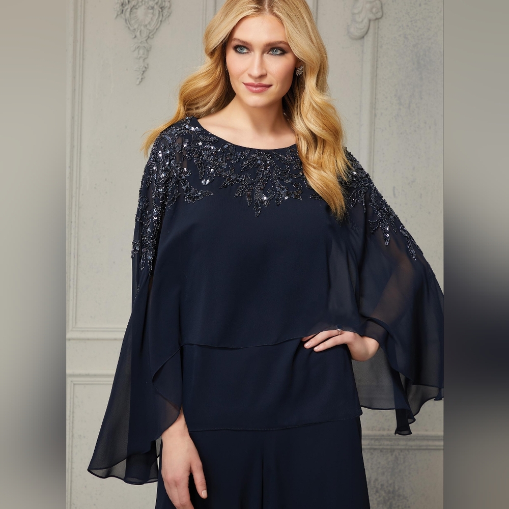 MGNY 72428 Navy Pantsuit - Picture 2 of 4
